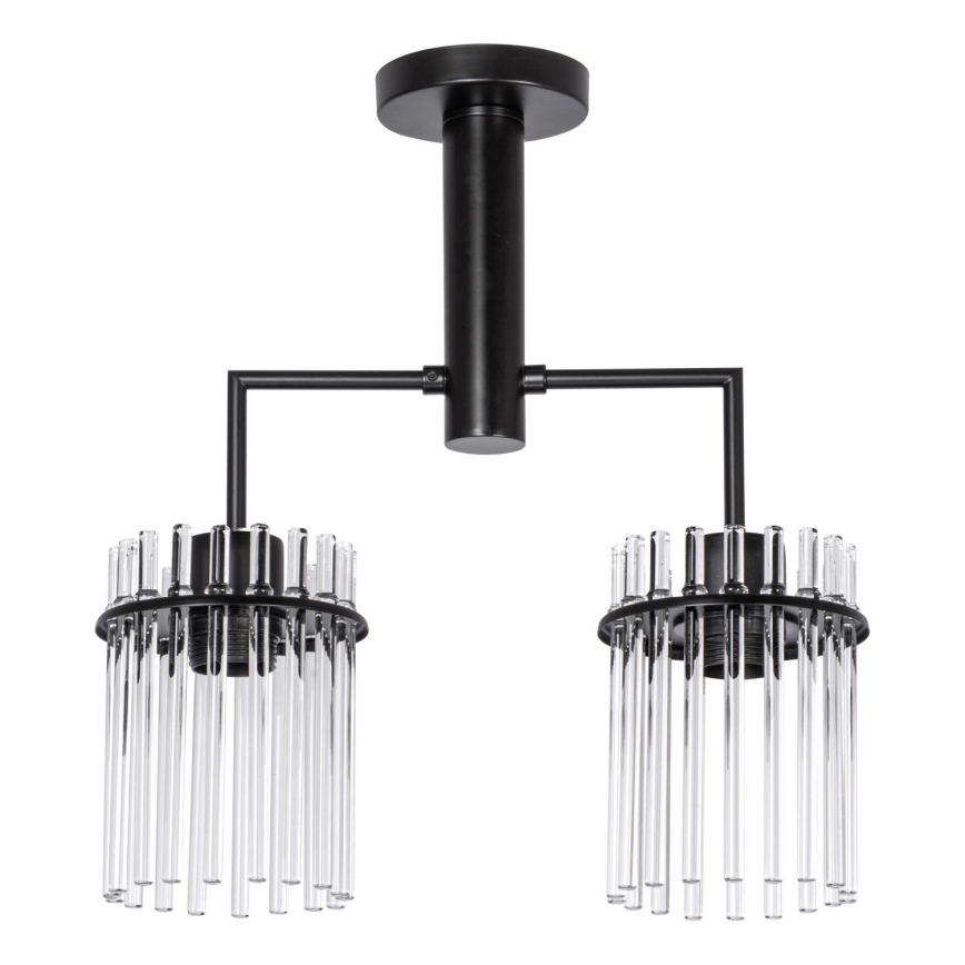 Chandelier on a pole 2xE27/60W/230V black/clear