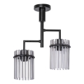 Chandelier on a pole 2xE27/60W/230V black/smoky