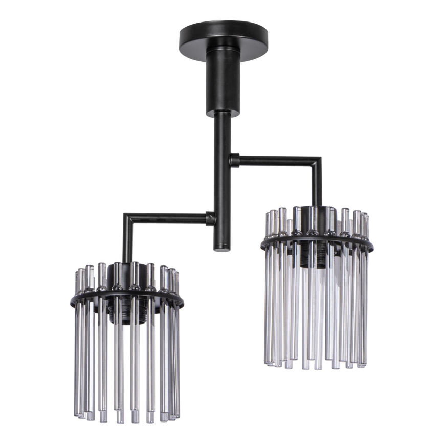 Chandelier on a pole 2xE27/60W/230V black/smoky