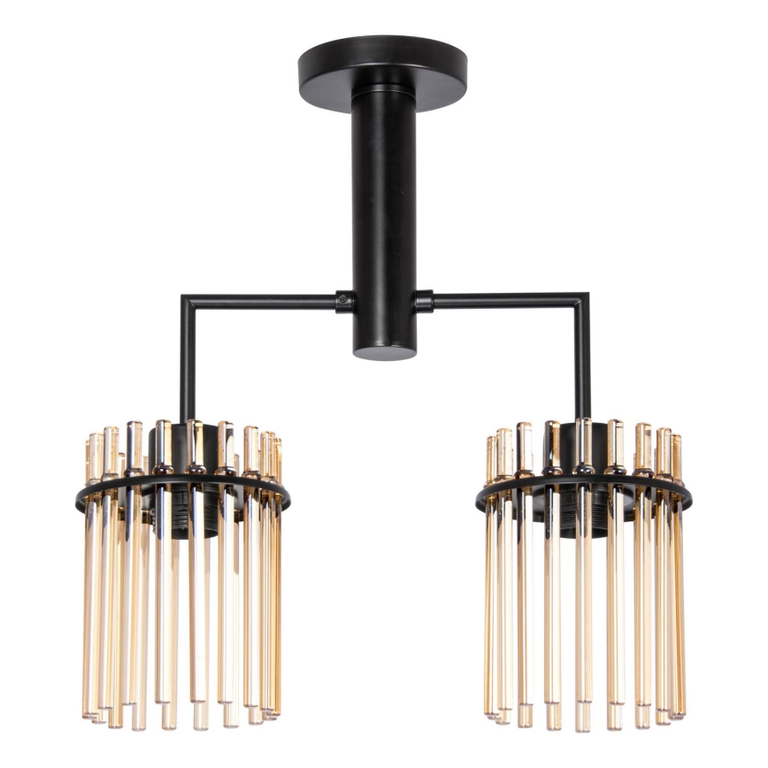 Chandelier on a pole 2xE27/60W/230V black/smoky