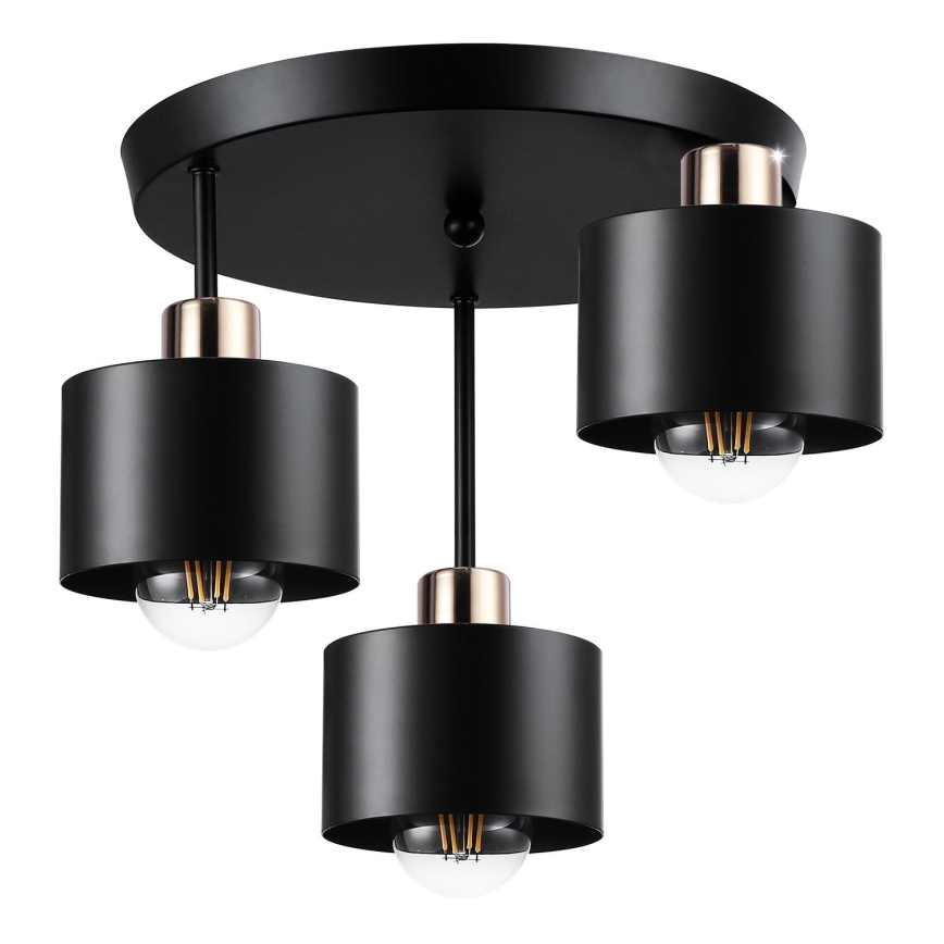 Chandelier on a pole 3xE27/35W/230V d. 30 cm black/gold