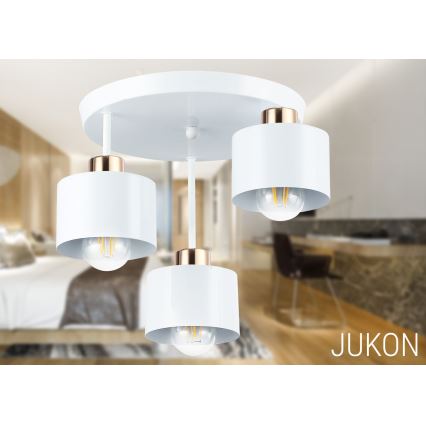 Chandelier on a pole 3xE27/35W/230V d. 30 cm white/gold