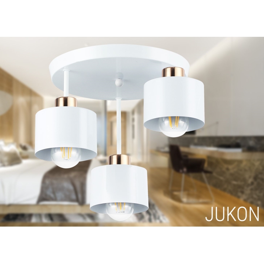 Chandelier on a pole 3xE27/35W/230V d. 30 cm white/gold