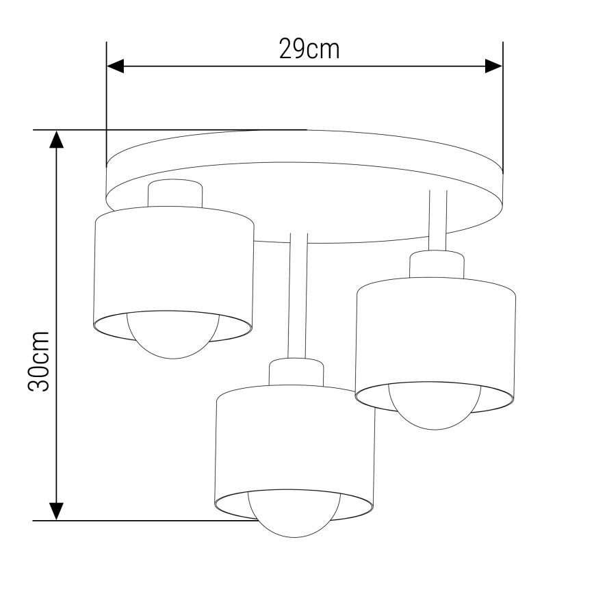 Chandelier on a pole 3xE27/35W/230V d. 30 cm white/gold