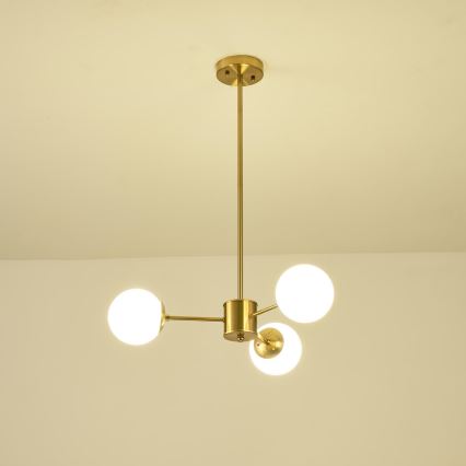 Chandelier on a pole 3xE27/40W/230V brass
