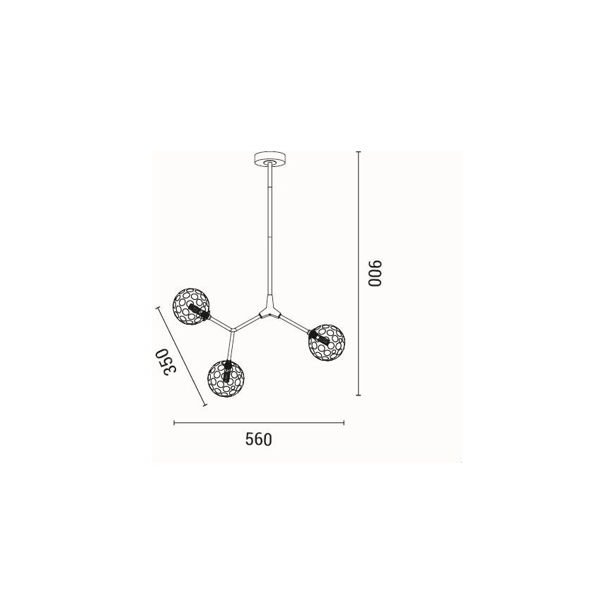 Chandelier on a pole 3xG9/15W/230V grey