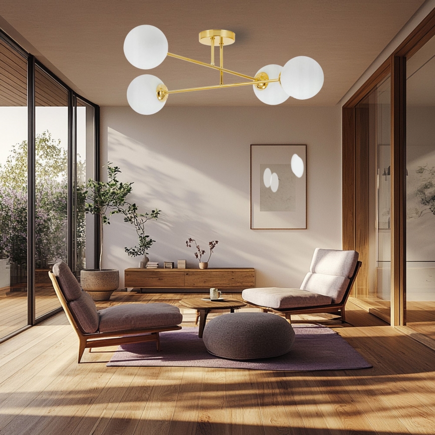 Chandelier on a pole 4xE27/35W/230V d. 70 cm gold