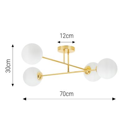 Chandelier on a pole 4xE27/35W/230V d. 70 cm gold