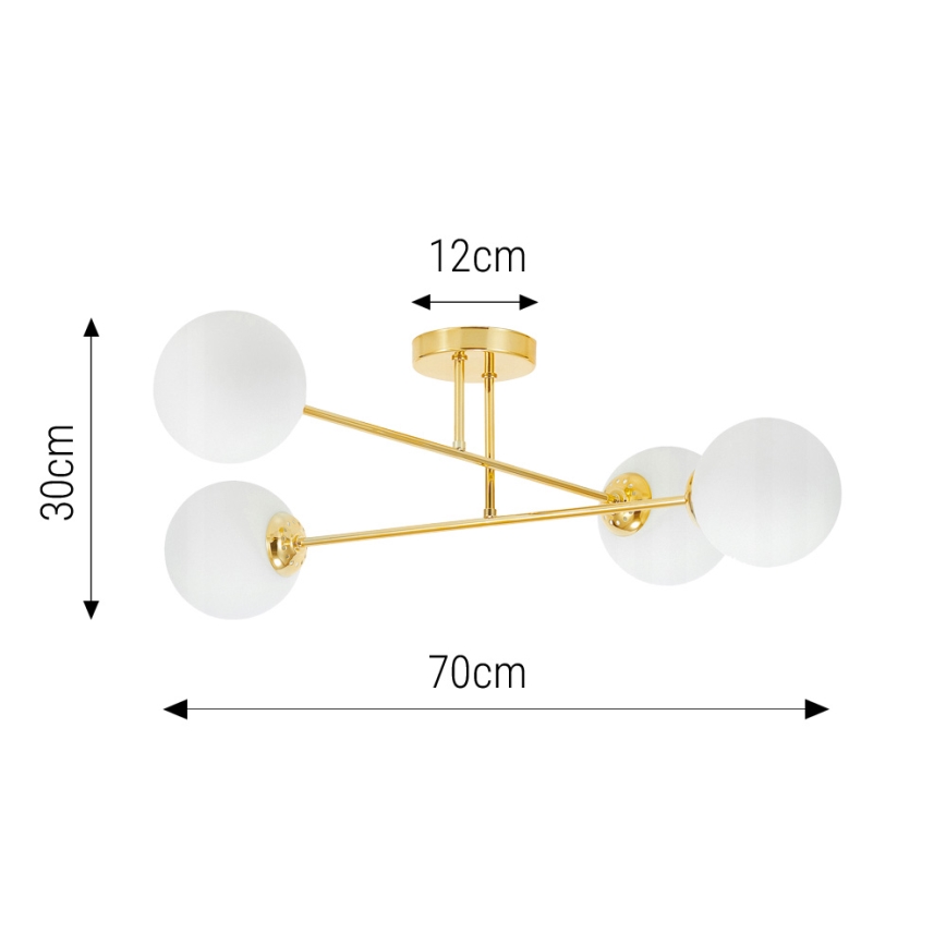 Chandelier on a pole 4xE27/35W/230V d. 70 cm gold