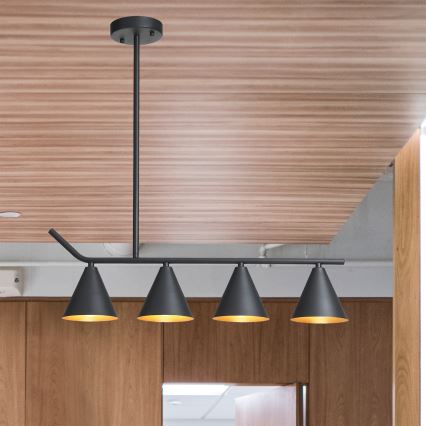 Chandelier on a pole 4xΕ27/40W/230V black