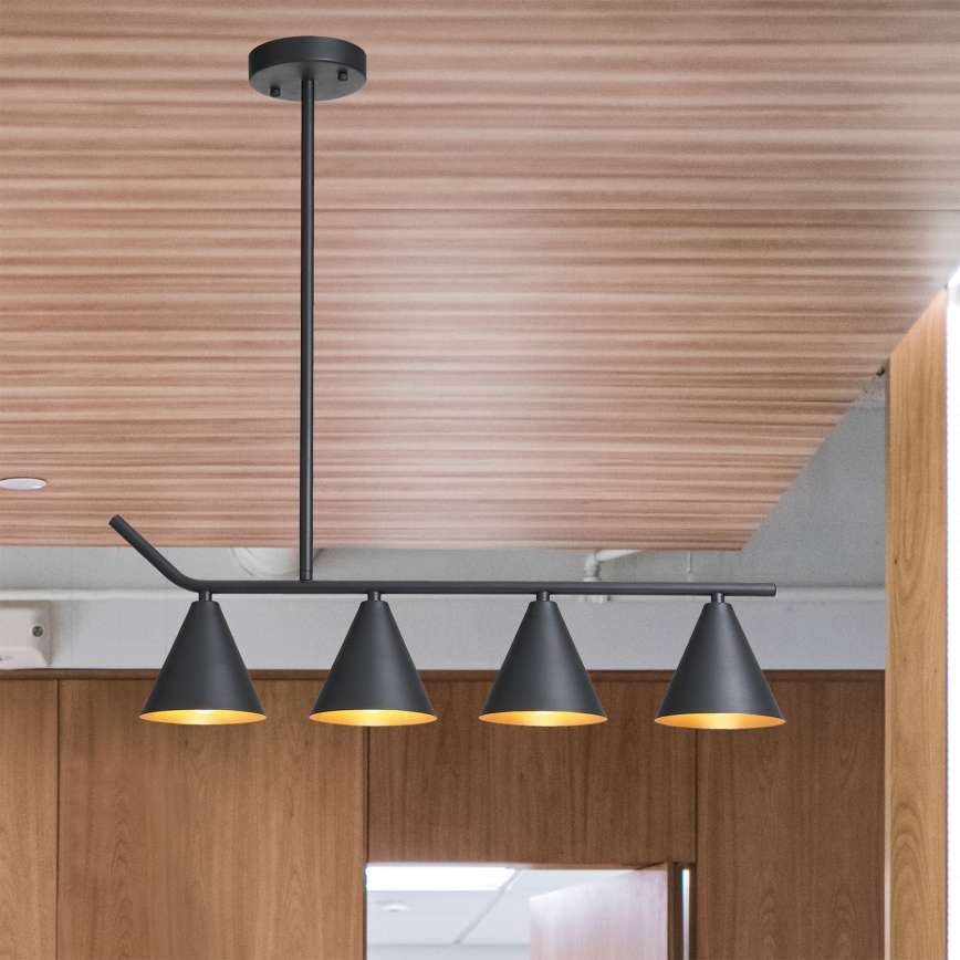Chandelier on a pole 4xΕ27/40W/230V black