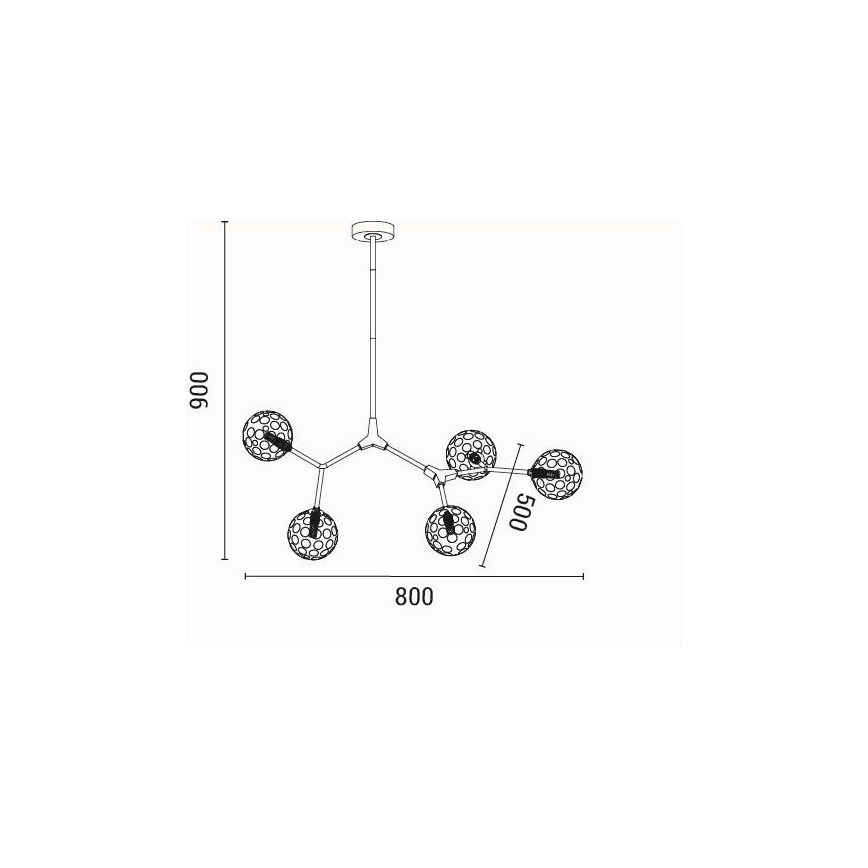 Chandelier on a pole 5xG9/15W/230V grey
