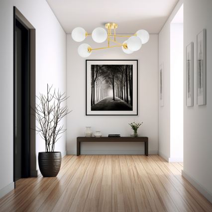 Chandelier on a pole 6xE27/35W/230V d. 80 cm gold