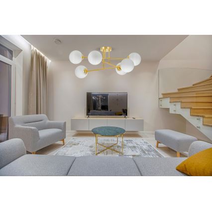 Chandelier on a pole 6xE27/35W/230V d. 80 cm gold