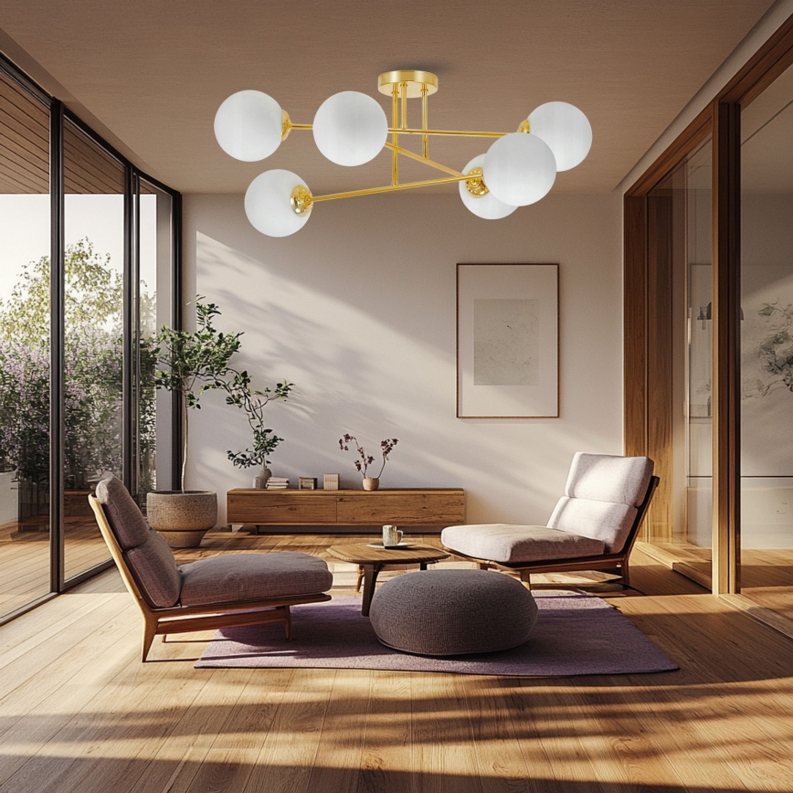 Chandelier on a pole 6xE27/35W/230V d. 80 cm gold