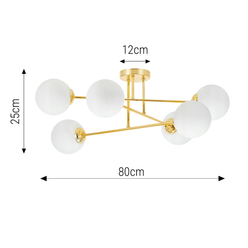 Chandelier on a pole 6xE27/35W/230V d. 80 cm gold