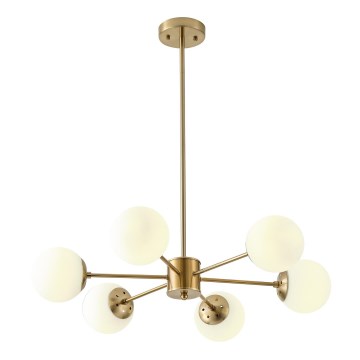 Chandelier on a pole 6xE27/40W/230V brass