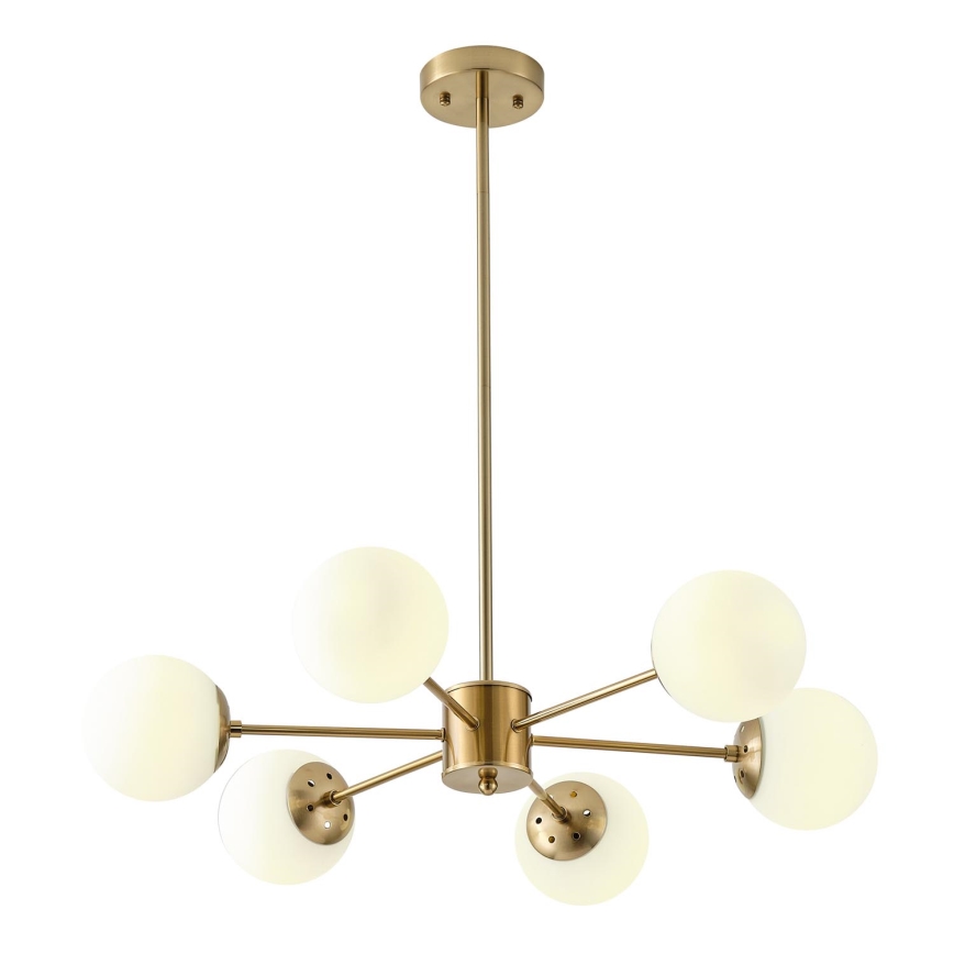 Chandelier on a pole 6xE27/40W/230V brass