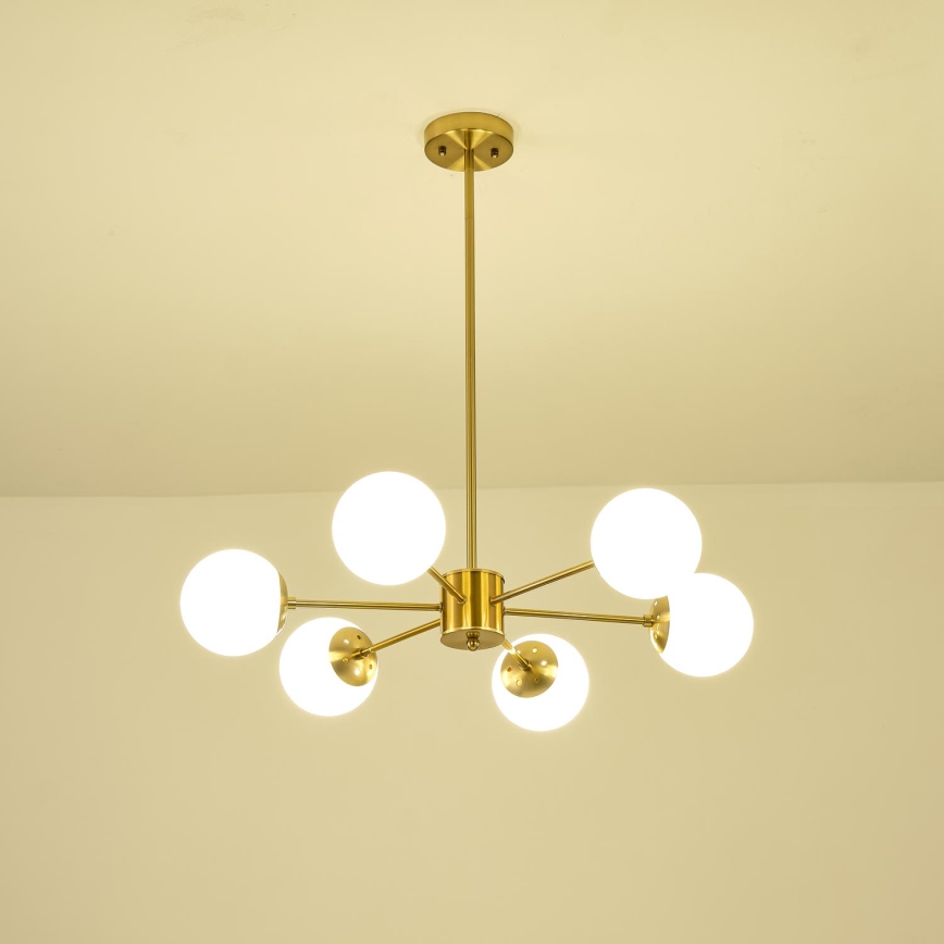 Chandelier on a pole 6xE27/40W/230V brass