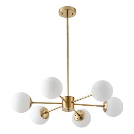 Chandelier on a pole 6xE27/40W/230V brass