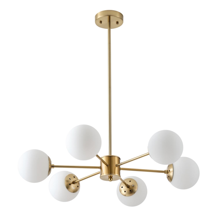 Chandelier on a pole 6xE27/40W/230V brass