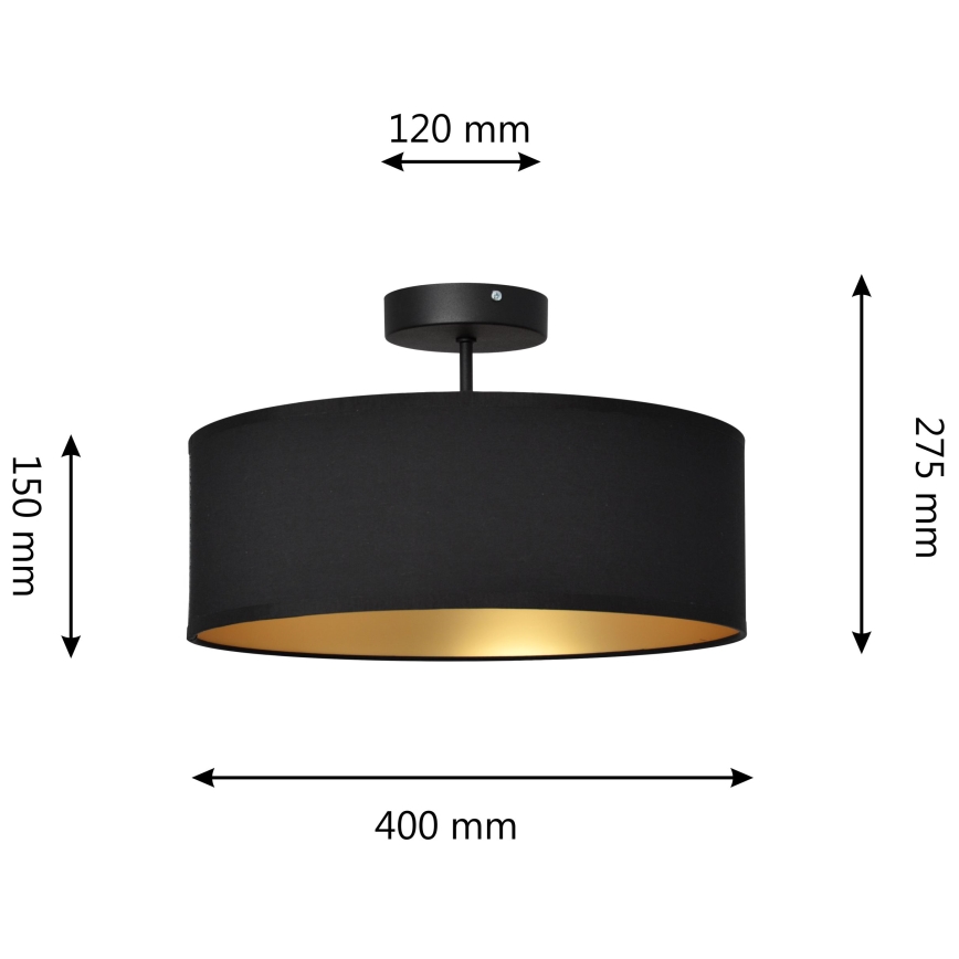Chandelier on a pole ALBA 3xE27/15W/230V black/gold