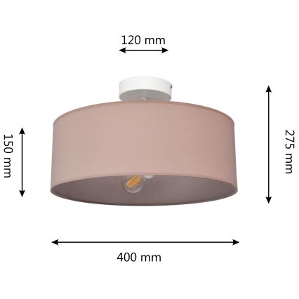Chandelier on a pole ALBA 3xE27/15W/230V pink