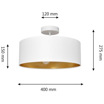 Chandelier on a pole ALBA 3xE27/15W/230V white/gold