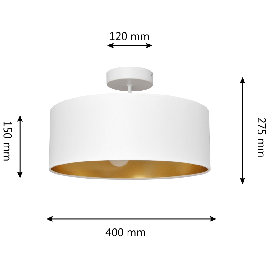 Chandelier on a pole ALBA 3xE27/15W/230V white/gold