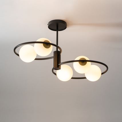 Chandelier on a pole AQUA 5xG9/12W/230V black