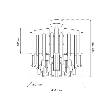 Chandelier on a pole ASPEN 6xE14/40W/230V matte chrome