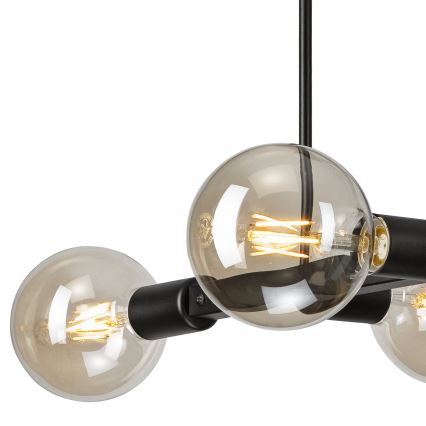 Chandelier on a pole ASTRID 4xE27/60W/230V black