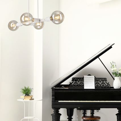 Chandelier on a pole ASTRID 4xE27/60W/230V white