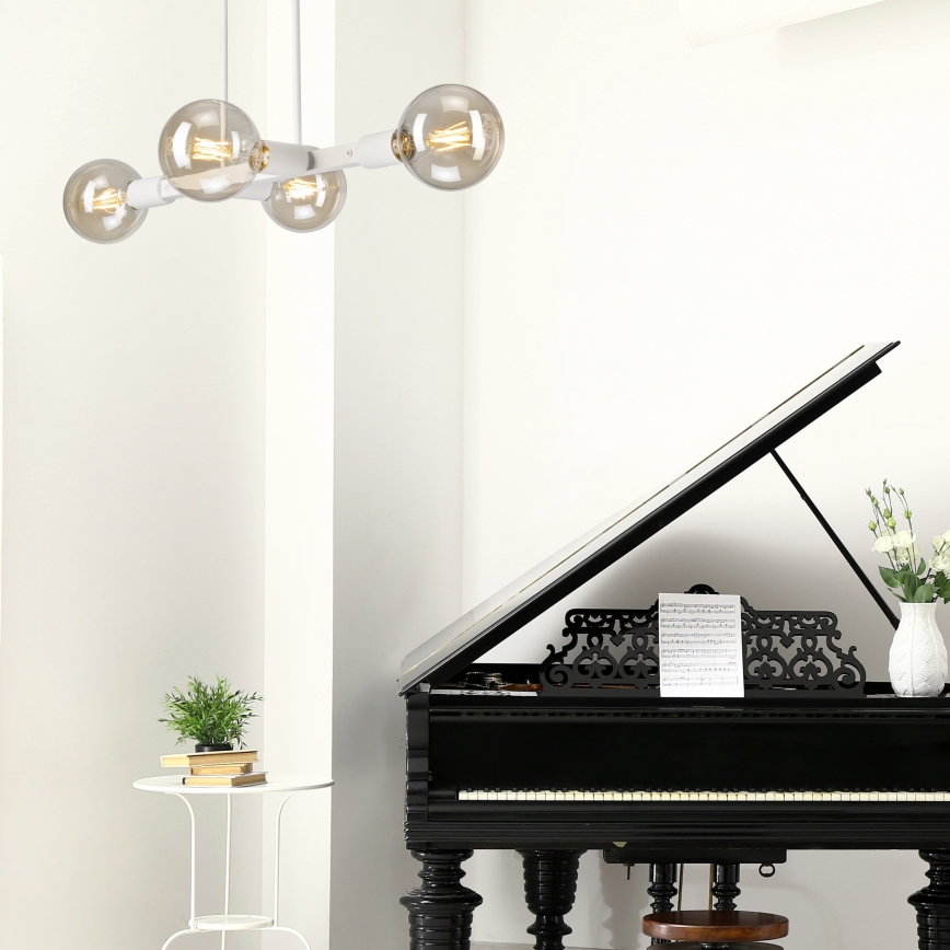 Chandelier on a pole ASTRID 4xE27/60W/230V white