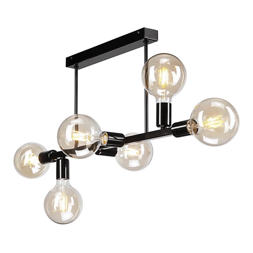 Chandelier on a pole ASTRID 6xE27/60W/230V black