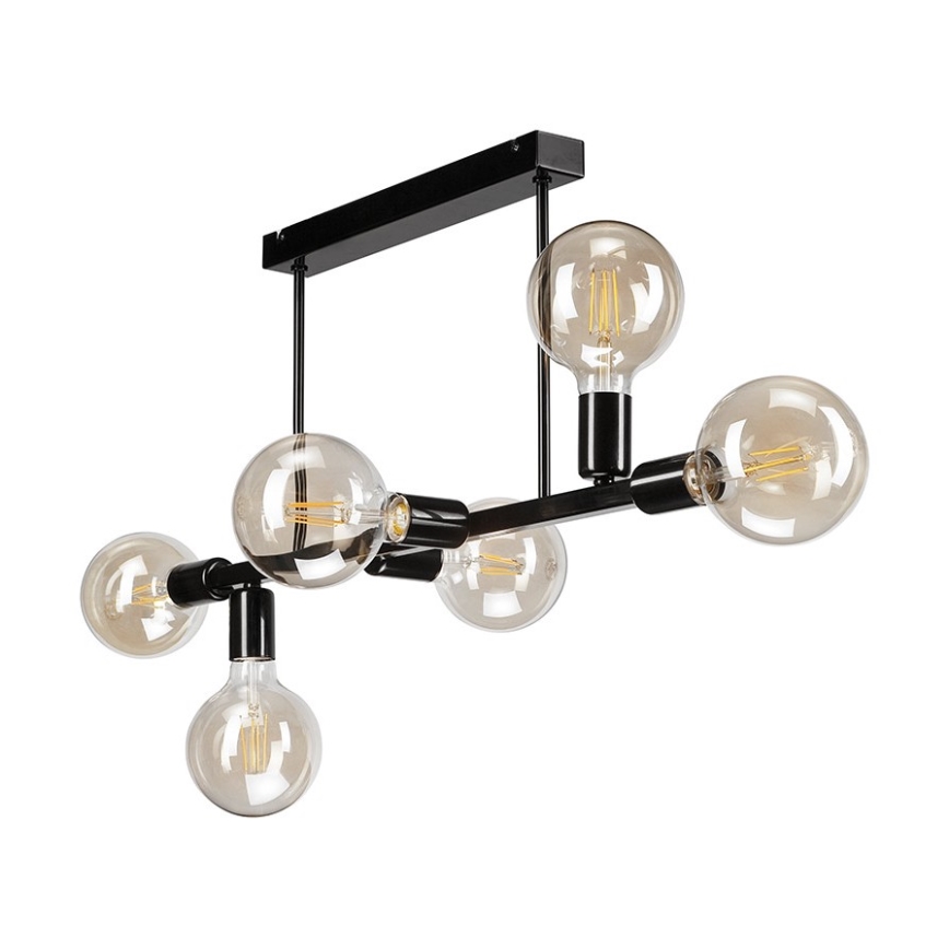 Chandelier on a pole ASTRID 6xE27/60W/230V black