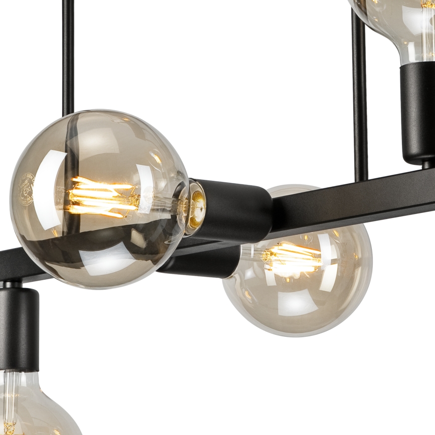 Chandelier on a pole ASTRID 6xE27/60W/230V black