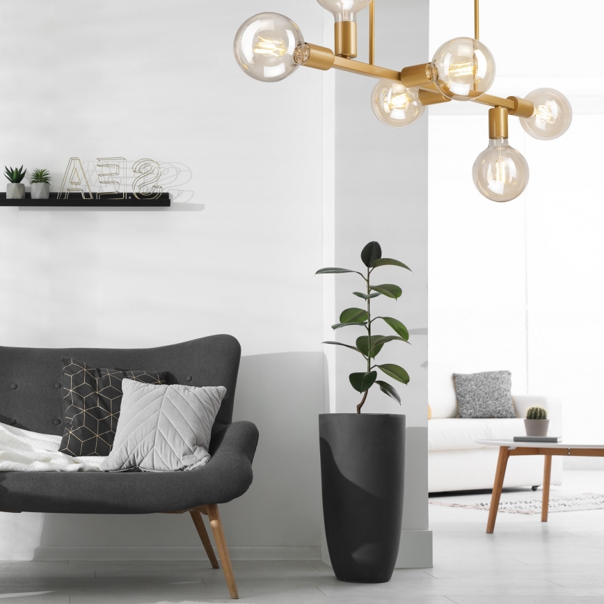 Chandelier on a pole ASTRID 6xE27/60W/230V gold