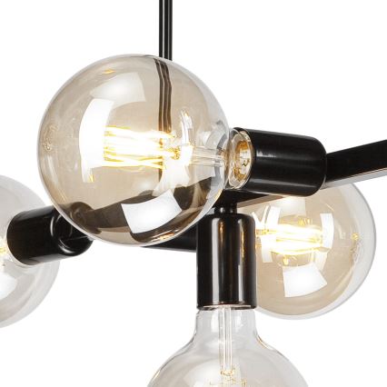 Chandelier on a pole ASTRID 8xE27/60W/230V black