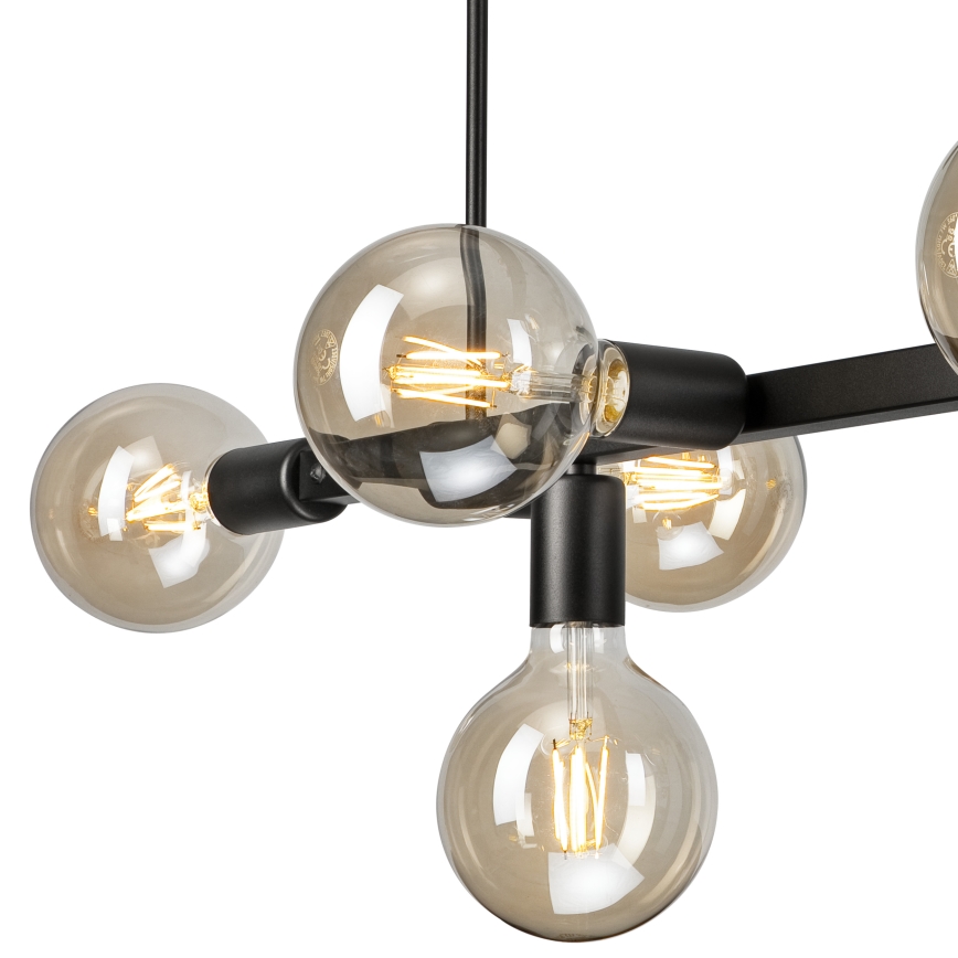 Chandelier on a pole ASTRID 8xE27/60W/230V black