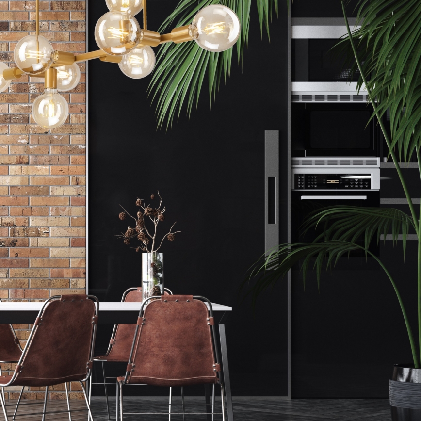 Chandelier on a pole ASTRID 8xE27/60W/230V gold