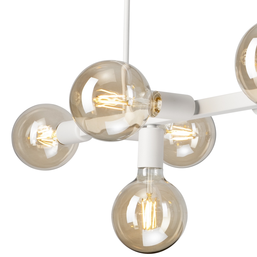 Chandelier on a pole ASTRID 8xE27/60W/230V white