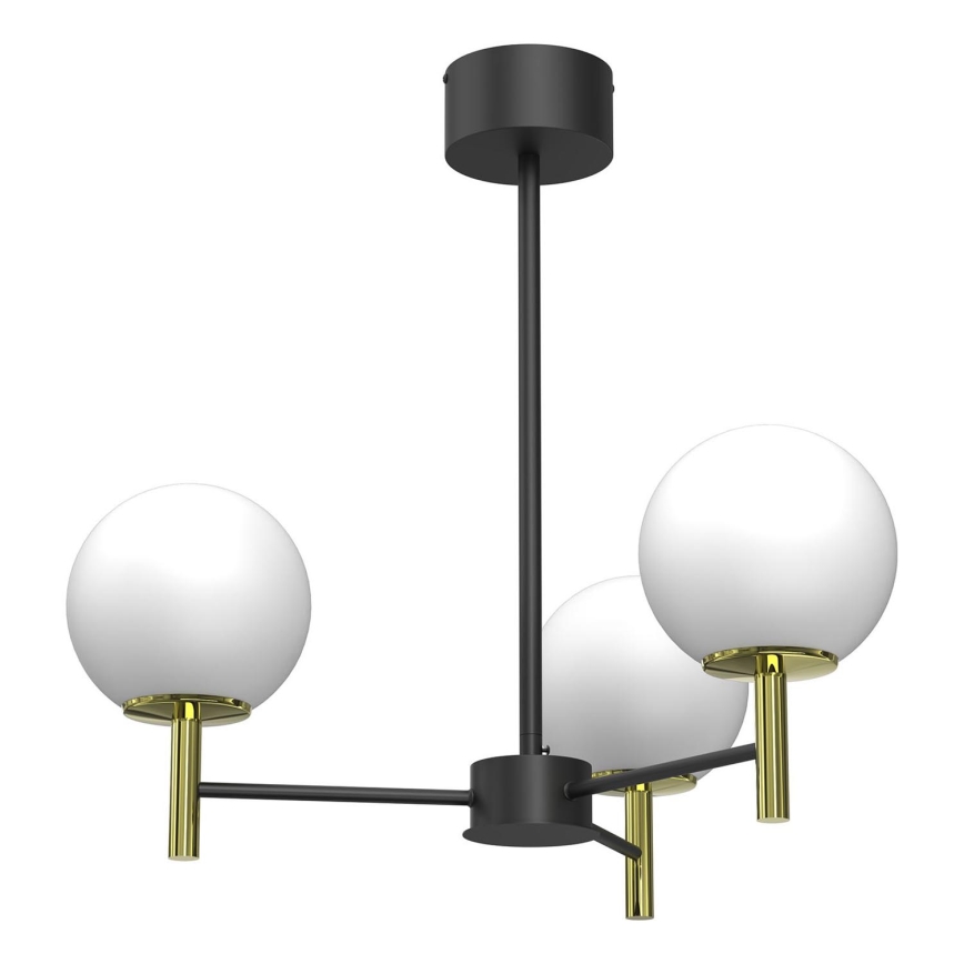 Chandelier on a pole AWINION 3xE27/15W/230V white/gold/black