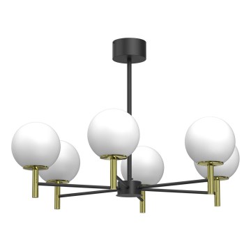 Chandelier on a pole AWINION 6xE27/15W/230V white/gold/black