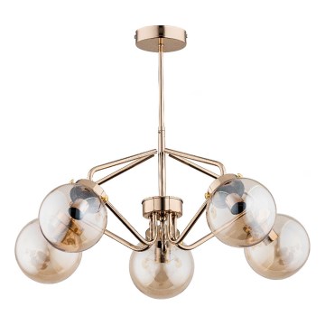 Chandelier on a pole BARSUM 5xE14/10W/230V gold
