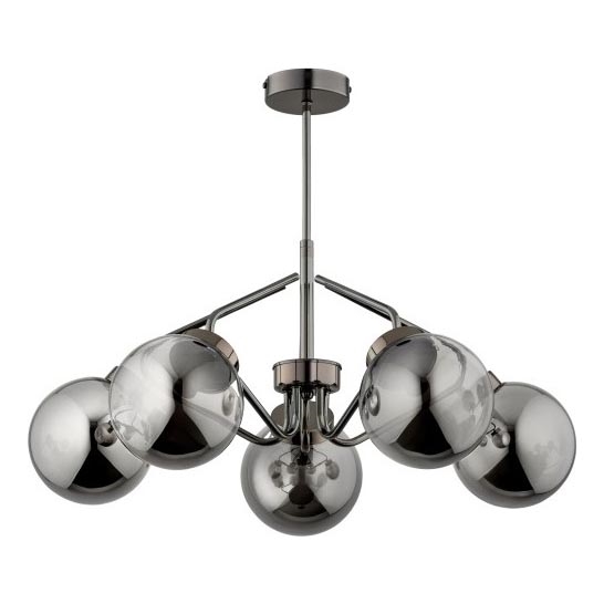 Chandelier on a pole BARSUM 5xE14/10W/230V grey