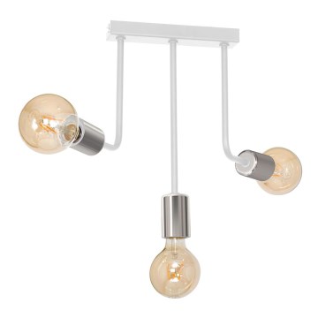Chandelier on a pole CANDELA 3xE27/15W/230V white/shiny chrome
