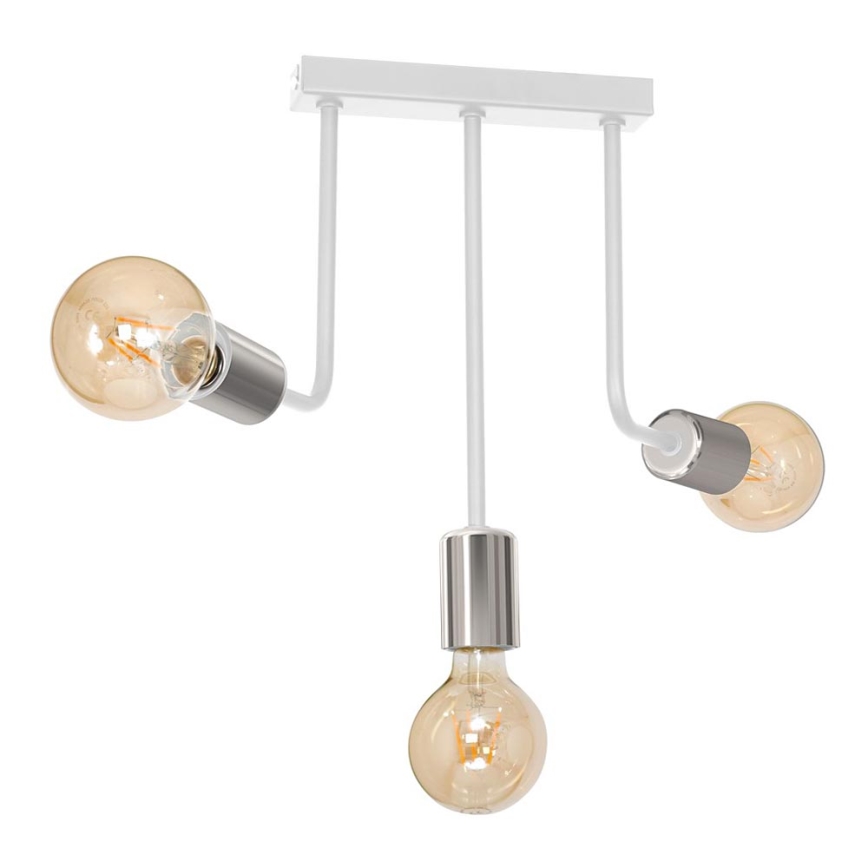 Chandelier on a pole CANDELA 3xE27/15W/230V white/shiny chrome