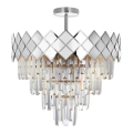 Chandelier on a pole CARISMA 9xE14/40W/230V matte chrome