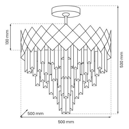 Chandelier on a pole CARISMA 9xE14/40W/230V matte chrome